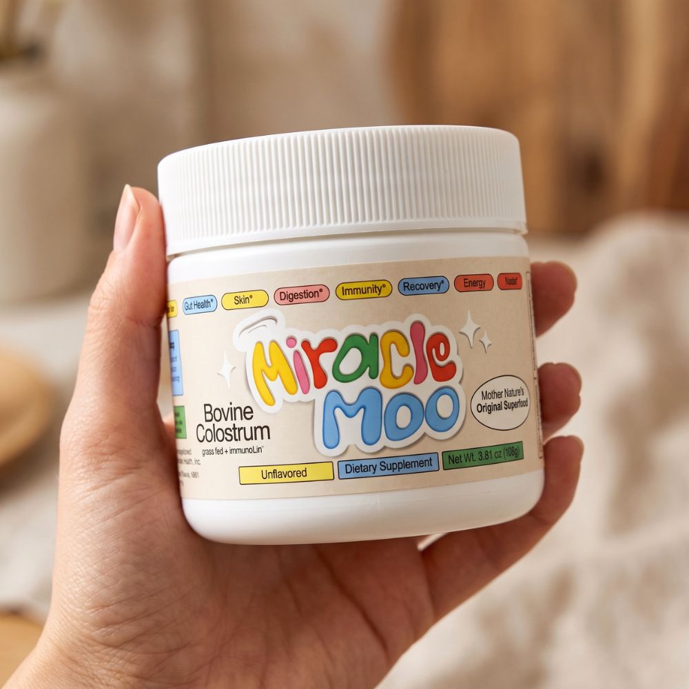 Miracle Moo Premium Grass-Fed Colostrum Powder, Unflavored, 3.81 Ounce – Gut & Immune Support