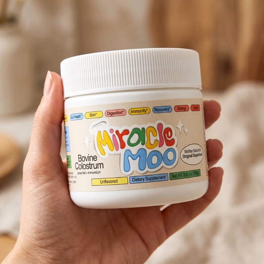 Miracle Moo Premium Grass-Fed Colostrum Powder, Unflavored, 3.81 Ounce – Gut & Immune Support